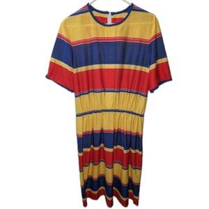 🌟SEARS THESPORTDRESS  womens dress multi color Yellow mini - midi 18vM w-040